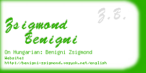 zsigmond benigni business card